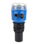 Ultrasonic Water Level Sensor with LCD Display, 4-20mA Output, DC24V, 0-10m Range, Blue Housing, Built for Water and Sewage Processing