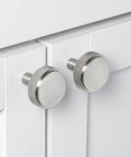 Solid Zinc 1.5 Inch Knurled Cabinet Knob In Satin Nickel Finish, Dope Grip With Anti Slip Knurl, Pack Of 25 For Quick Kitchen And Bath Cabinet Upgrades, Durable Round Drawer Pull, Modern Classic Look, Matching Pull Optional.