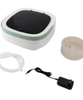 Super Portable 12L Mini Washing Machine And Foldable Spin Dryer, features compact design, drain tub, and power adapter.