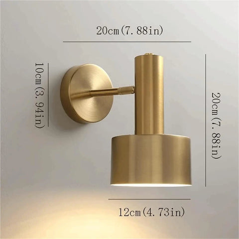 Modern Nordic Black Metal Wall Sconce Adjustable E26LED Spotlight Bedside Reading Lamp Minimalist Industrial Style Accent Lighting Fixture for Bedroom Living Room Hallway(Black) with dimensions on a wall.