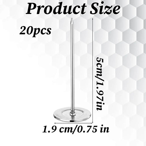 Heavy Duty Upholstery Tacks 20 Piece Pack Silver Flat Head showing size measurement of 1.9cm x 5cm on a white background.