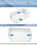 Upgraded Lifetime Left Door Shelf Basket Bin Replacement For Refrigerator Interior Fits RF260 RF261 Series Models DA97-12657A dimensions