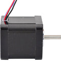 Side view of Ultra High Torque NEMA 17 stepper motor for CNC and 3D printers, 0.9° bipolar motion, 2A, 46 Ncm holding torque.