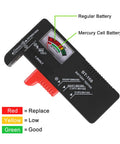 2 Pack BT 168 Universal Battery Tester For Household Batteries Quick And Easy Checker For AAA AA C D 9V And 1.5V Button Cells With Analog Display Readout, black plastic