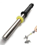 Stainless Steel 14.4 Inch Neodymium Pickup Tool With Quick Release Handle for grabbing metal debris, shown on white background.