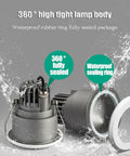 WKNHHL 7W Waterproof Led Downlight - Recessed Indoor Lighting for Bathroom, Kitchen, and Shower Room, 360° fully sealed body.