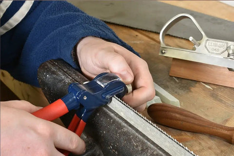 Using Pro Grade Saw Tooth Setter For Wood Saws With Knurled Adjustment Screw For Extra Torque Rust Resistant Head And Nickel Plated Anvil