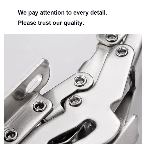 Close-up of rust-resistant hinges from Soft Close Concealed Cabinet Door Hinges 90 Degree Hydraulic Invisible Hinges For Cabinets Cupboards And Wardrobes Rust Resistant Cold Rolled Steel With Zinc Finish 2 Pack By Qrity Easy Install