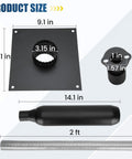 Top Shelf Generator Exhaust Extension Silencer Kit With Three Universal Adapters And Insulated Through Wall Mount dimensions and parts layout