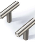10 Pack 2 Inch Brushed Nickel Stainless Steel Cabinet Knobs T Bar Pulls For Cabinets And Drawers Easy Clean Finish Rust Resistant Hardware Modern Kitchen And Bedroom Dresser Drawer Pulls