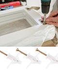 Person using DIY Drywall Anchor Kit With Nylon Expansion Screws M8x38 Aircraft Type Self Tapping For Plasterboard 100 Pack
