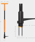 Stand Up Weeder With 3 Claws For Effortless Weed Removal Zero Bending Back Saver Garden Tool With Easy Eject Grip Push Twist Pull Design Durable Lightweight Weeder For Quick Yard Cleanup, 40-inch orange handle