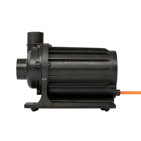Heavy Duty Dc Water Pump With Sine Wave Drive And Titanium Impeller delivers smooth 4900 GPH, sleek black design with power cord.