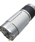 Top Tier High Torque DC Planetary Gear Motor Runs Smooth On 12V Or 24V with metallic casing and electrical connectors for robotics.