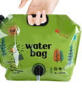 All Day Hydration On Tap Large Capacity Camping Water Container With Foldable Outdoor Bag held by hand, 8L, green color