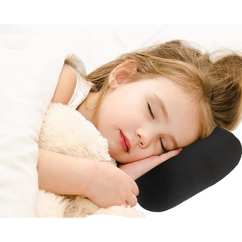 Child sleeping on Comfy Microbead Roll Pillow 15 by 8 Inch Squishy Cushion for Neck and Back Support, cozy and ergonomic design.