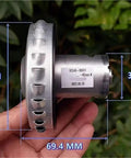 Top Tier Rs 545 High Power Electric Fan Motor Featuring A Reliable Ball Bearing Design dimensions shown with measurements.
