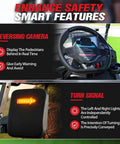 Six Seater Electric Golf Cart With 60V 105Ah Battery And Advanced Suspension features reversing camera and turn signal for safety.