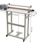 Rock Solid Foot Pedal Heat Sealing Machine And Impulse Sealer For Commercial Plastic Bags with dimensions 85.1cm x 30cm x 80cm.