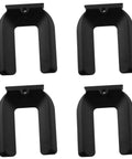 4 Pack Rubber Caster Holders With Universal Wheel Brakes, 3 Inch U Shape Wheel Pads, Beefy Durable Furniture Caster Stopper For Chairs Desks And More, Black 75mm rubber wheel stops shown front view