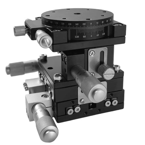 4 Axis Manual Linear Stage For Pro Level XYZZR Alignment With A Smooth Cross Roller Table, 60x60mm, Replacement for LT60 LM Bearing