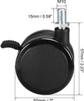 Badass Heavy Duty Swivel Caster Wheels Set Of Two With Tight Brake Locks and Super Slick Black Polyurethane Twin Rollers 2 inch