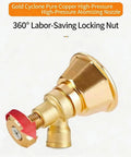 Adjustable Brass Nozzle Sprayer For Agriculture High Pressure Atomization Windproof Garden Sprayer side view with locking nut