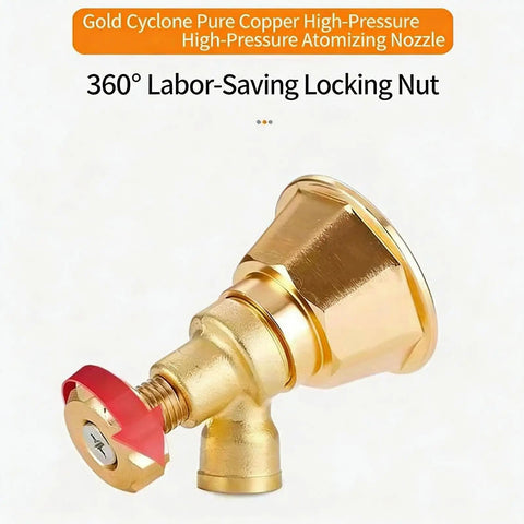 Adjustable Brass Nozzle Sprayer For Agriculture High Pressure Atomization Windproof Garden Sprayer side view with locking nut