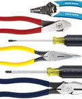 6-Piece Hand Tool Kit For Electricians Durable Professional Grade Includes 2 Screwdrivers 3 Pliers Wire Stripper And Cutter Made In USA