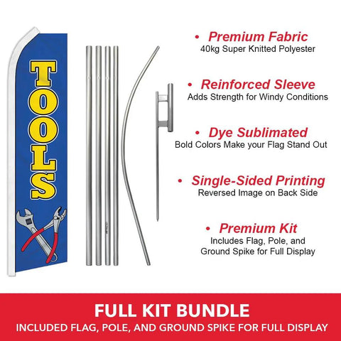 Kickass Advertising Flag And Pole Kit For Shops And Mechanics All In One Outdoor Signage Solution with flag, pole, spike