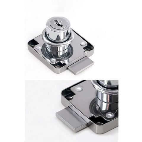 Heavy Duty Cold Rolled Steel Cam Lock 19X20mm Cabinet Drawer Security Keyed Cylinder Lock Packed With Two Keys showing the lock body and keyhole.