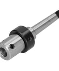 MT2 Morse drill sleeve adapter, 19.05 mm bore, silver with black collar, wrench included