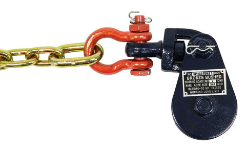 2 Ton Snatch Block With Chain For Flatbed Tow Trucks And Rollback Wreckers Cable Heavy Duty G70 Chain With Grab Hook