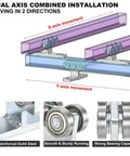 Pro Level Electric 6 Wheel Track Roller For 1 5/8 Metal Studs showing dual axis movement for precise installation.