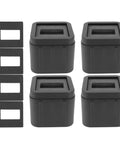 Anti Vibration Rubber Foot Pads For Sofas And Beds Non Slip Grip Pads 4 Pack with spacers in black, durable stabilizers