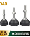 Heavy Duty Adjustable Leveling Feet With Swivel Base Stainless Steel Construction For Furniture And Workshop Gear Built Tough Fits M6 M8 M10 And M12 Sizes Hassle Free Pair displayed in three sizes with threaded mounts.