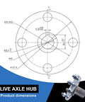 Premium Heavy Duty Go Kart Live Axle Hub With Step Down Shaft Pair For Dune Buggy 4 Inch Off Road Racing Components design schematic.