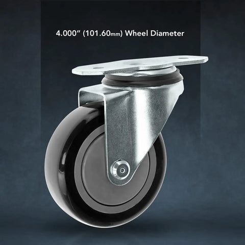 Smooth Rollin 4 Inch ESD T Slot Mount Swivel Caster With Reliable Locking Brake Heavy Duty Polyurethane Wheel For Workbench And Utility Cart Built Tough 350 Pound Load Rating For Garage Projects