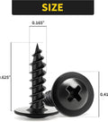 Heavy Duty Phillips Truss Head Wood Screws, 8 By 5/8 Inch, Black Self Tapping Fasteners for Furniture and Woodworking, size details