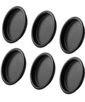 Six Pack Black Round Sliding Closet Door Finger Pulls 2-1/8 Inch Diameter With Snap In Installation Universal Mortise Cup Pulls