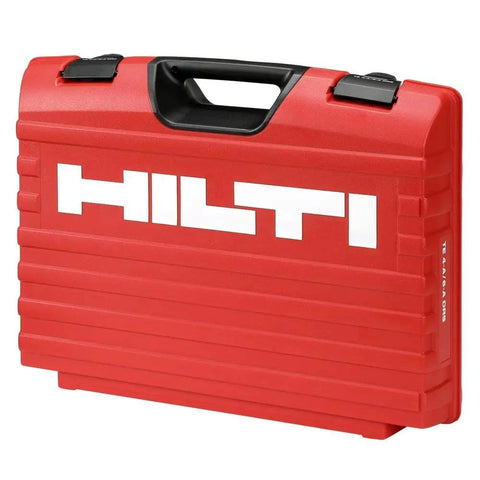 Red carrying case for Powder Actuated Fastening Tool for Drywall Tracks and Concrete Pro Grade Compact Fastener Gun