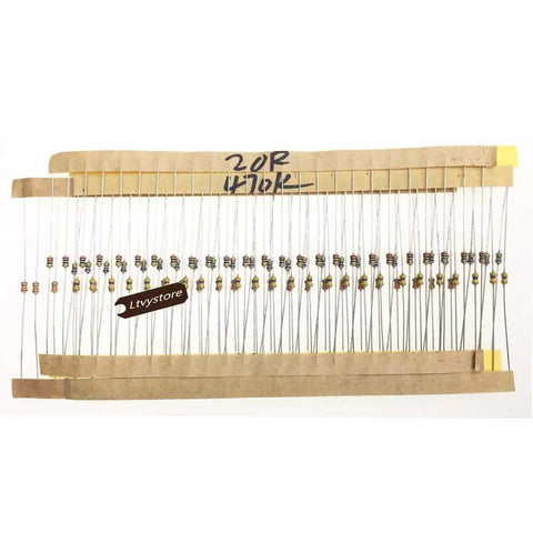 Massive 2425 Pieces Carbon Film Resistor Kit With 75 Values From 1 Ohm To 1M Ohm 1/8W Low Noise High Precision Assortment Set shown