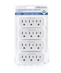Triple Outlet Wall Plug Adapter 3 Way Power Splitter Indoor Grounded Outlet Extender Turns 1 Outlet Into 3 White 4 Pack