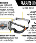 Clear Lens Safety Goggles With Anti Fog Scratch Resistant Eye Protection PPE UV Shield All Day Comfort And Adjustable Vents For Work Lab Workshop And DIY Projects