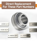 Go Kart 1 Inch Axle Live Bearing Set showing direct replacement part numbers and one precision bearing with locking collar.