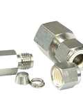 Heavy Duty Stainless 316L Tube Compression Union Fitting NPT Female To 1/8 1/4 3/8 1/2 Inch And 3mm 6mm 8mm End Sizes Built To Last SUS316L Plumbing Adapter For Air Water Gas Machinery