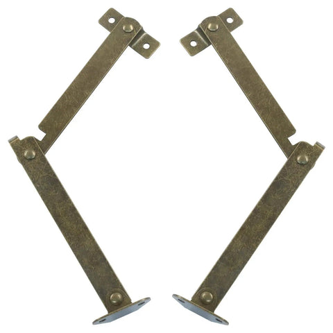 Heavy Duty Lid Support Hinges 180 Degree Rotatable With Screws For Doors Windows And Storage Boxes Built Tough For Chests Cabinets Tool Boxes And Drawers Antique Bronze Finish 2 Pack