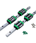 Built Tough Metal Linear Motion Kit Including Two Hgr20 Sliders Four Hgw20Cc Blocks Plus Sfu1605 Ball Screw And End Mounts For Smooth Drag Free Cnc Builds One Meter Length with linear guides and blocks.