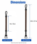 Two Pack Bungee Dock Lines For MAKO Pro Skiff 17 CC Boat Mooring Snubbers, Elastic Shock Absorbing Docking Rope 16 Inch showing dimensions.