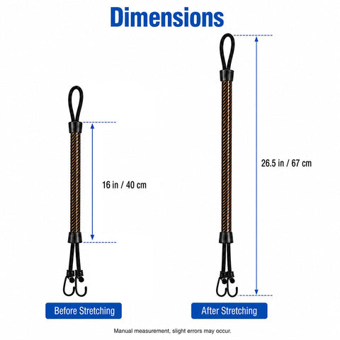 2-Pack Bungee Dock Line For Xpress H22B Boat Bungee Snubber Mooring Cord Elastic Shock Absorbing Docking Rope 16-Inch Dimensions